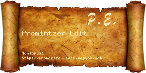 Promintzer Edit névjegykártya
